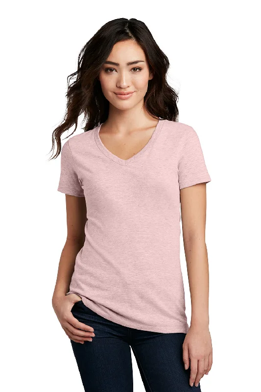 Mesh T-shirts breathable -District Womens Perfect Blend Short Sleeve V-Neck T-Shirt - Heather Lavender