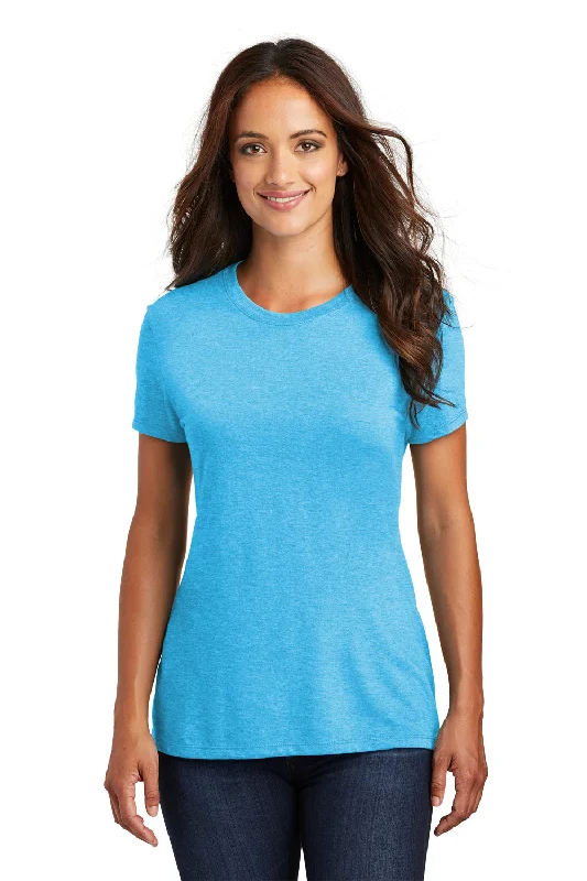 Lion T-shirts king -District Womens Perfect Tri Short Sleeve Crewneck T-Shirt - Turquoise Blue Frost