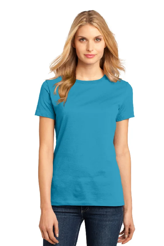 Rock T-shirts roll -District Womens Perfect Weight Short Sleeve Crewneck T-Shirt - Bright Turquoise Blue