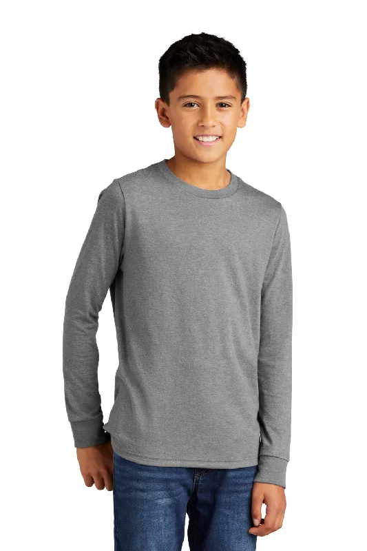 Polka dot T-shirts fun -District Youth Perfect Tri Long Sleeve Crewneck T-Shirt - Grey Frost