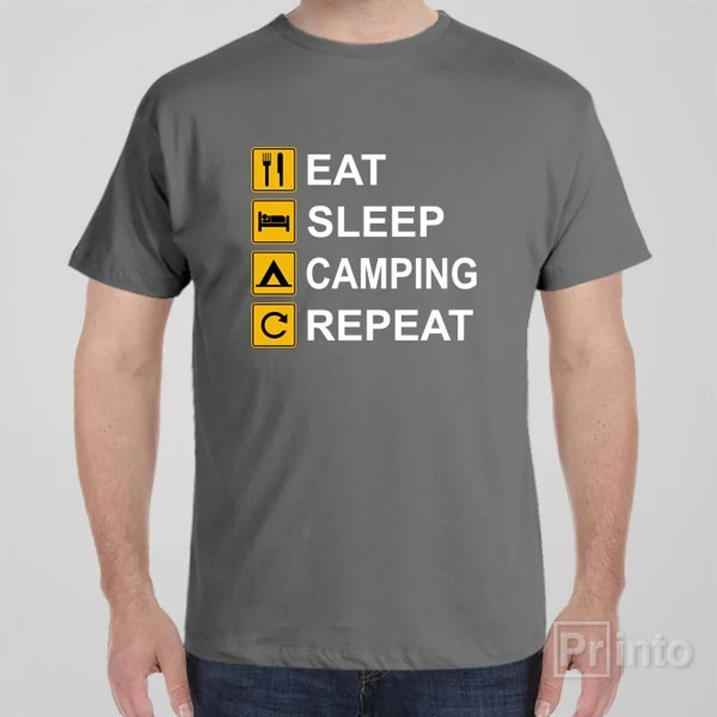 Skate T-shirts street -Eat Sleep Camping Repeat - T-shirt