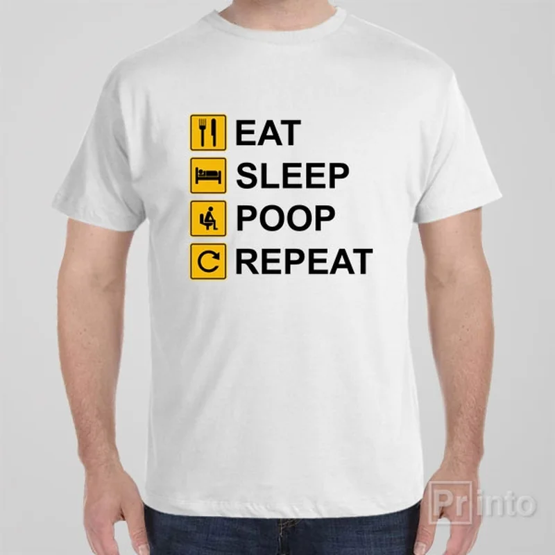 Road trip graphic T-shirts drive -Eat Sleep Poop Repeat - T-shirt