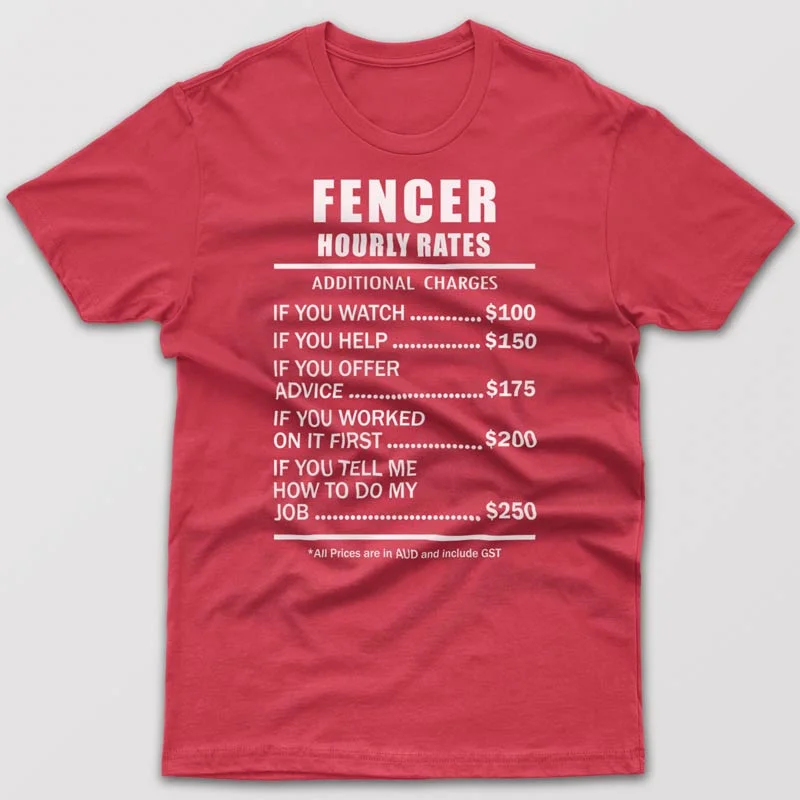 Physics T-shirts force -Fencer Hourly Rates - T-shirt