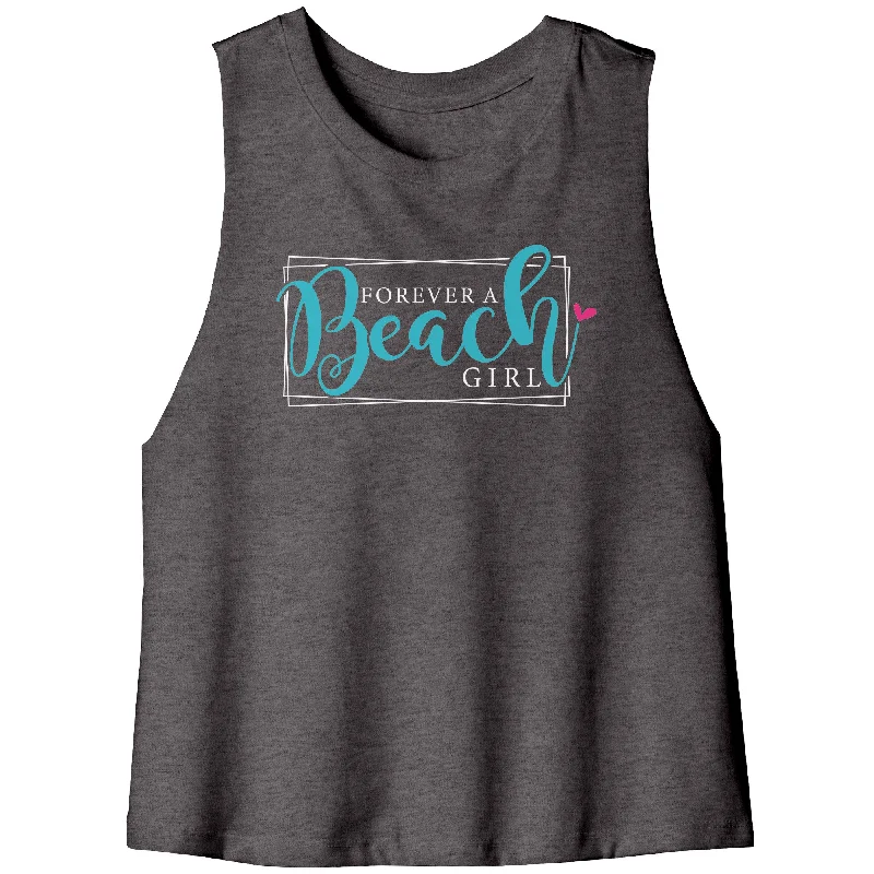 Student T-shirts study -Forever a Beach Girl Women's Racerback Crop Tank Top