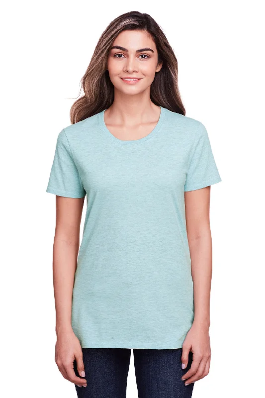 Soft T-shirts cozy -Fruit Of The Loom Womens Iconic Short Sleeve Crewneck T-Shirt - Heather Aqua Velvet Blue - Closeout