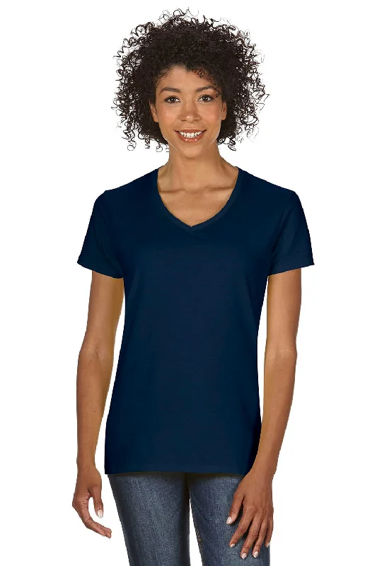 Planet T-shirts orbit -Gildan Womens Short Sleeve V-Neck T-Shirt - Navy Blue