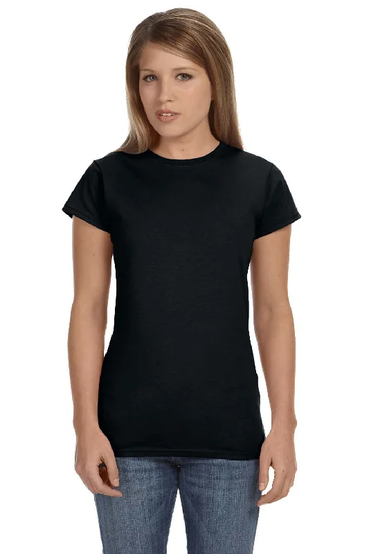 Bulk graphic T-shirts affordable -Gildan Womens Softstyle Short Sleeve Crewneck T-Shirt - Black