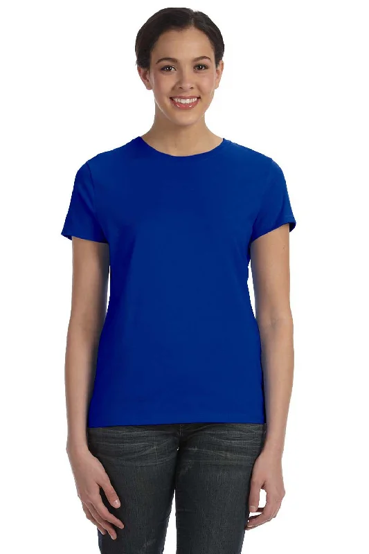 Designer graphic T-shirts luxe -Hanes Womens Nano-T Short Sleeve Crewneck T-Shirt - Deep Royal Blue