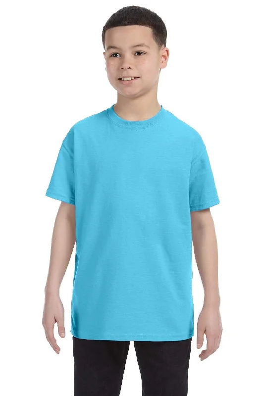 Car T-shirts speed -Hanes Youth ComfortSoft Short Sleeve Crewneck T-Shirt - Blue Horizon