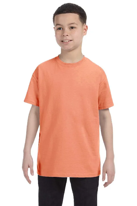 Mountain T-shirts rugged -Hanes Youth ComfortSoft Short Sleeve Crewneck T-Shirt - Candy Orange