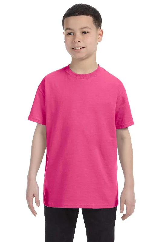 Everyday T-shirts simple -Hanes Youth ComfortSoft Short Sleeve Crewneck T-Shirt - Wow Pink