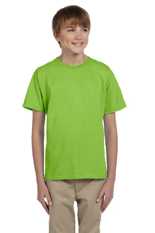 Snow T-shirts cool -Hanes Youth EcoSmart Short Sleeve Crewneck T-Shirt - Lime Green - Closeout