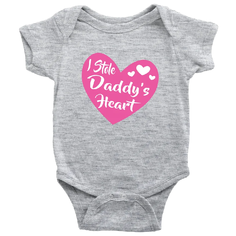 Baby T-shirts tiny -I STOLE DADDY'S HEART Onesies and Infant, Toddler, Youth Size T-Shirts