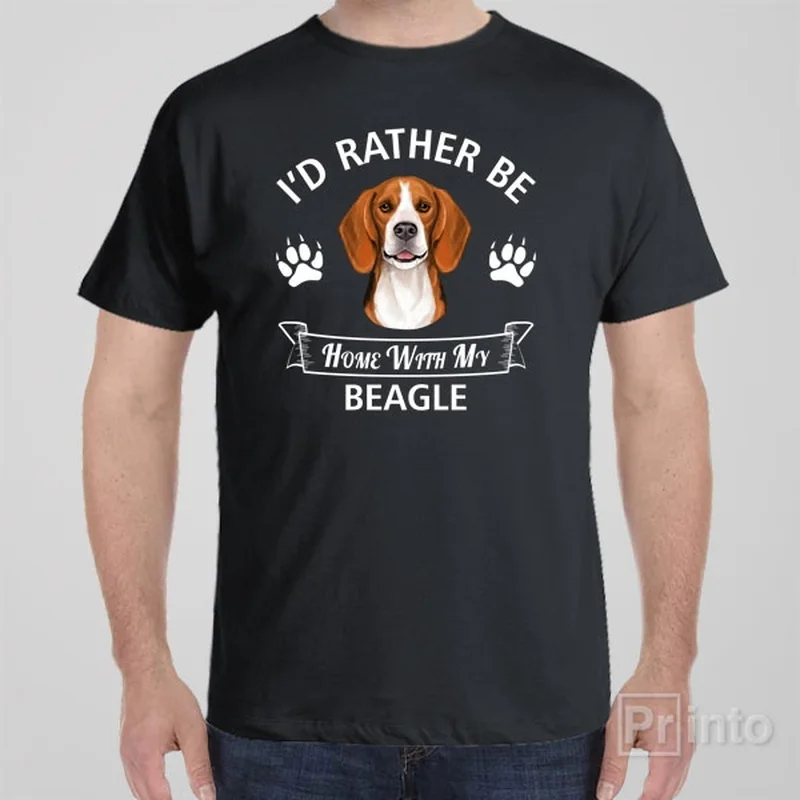 Chemistry T-shirts mix -I'd rather stay home with my Beagle - T-shirt