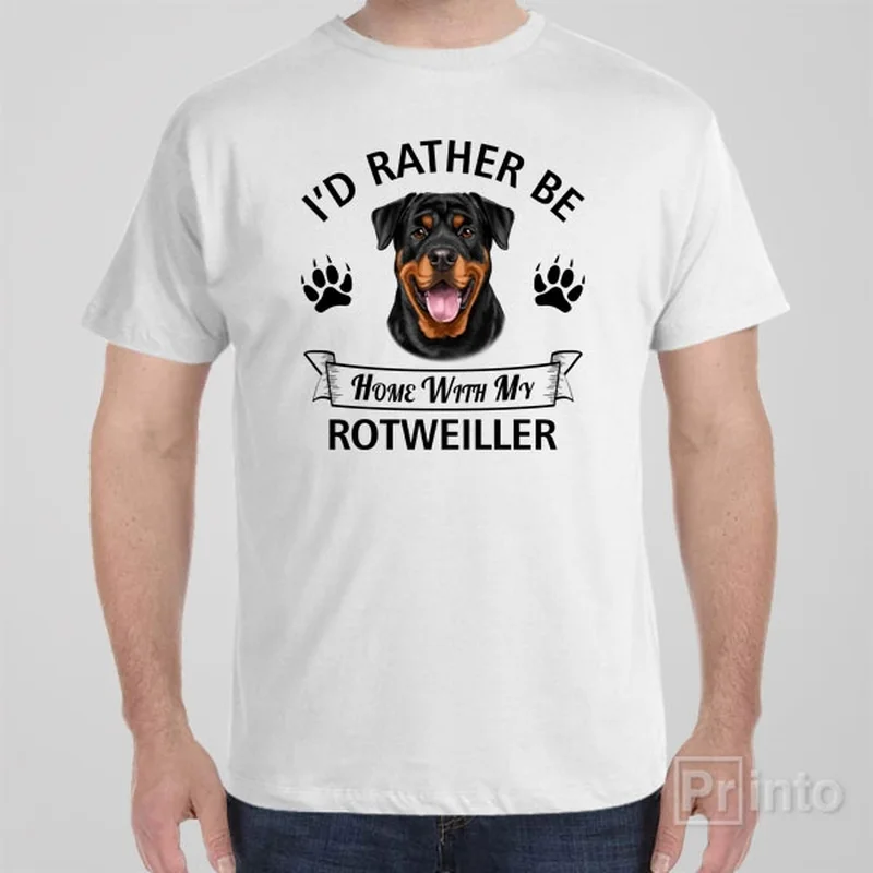 Farm T-shirts earthy -I'd rather stay home with my Rotweiller - T-shirt