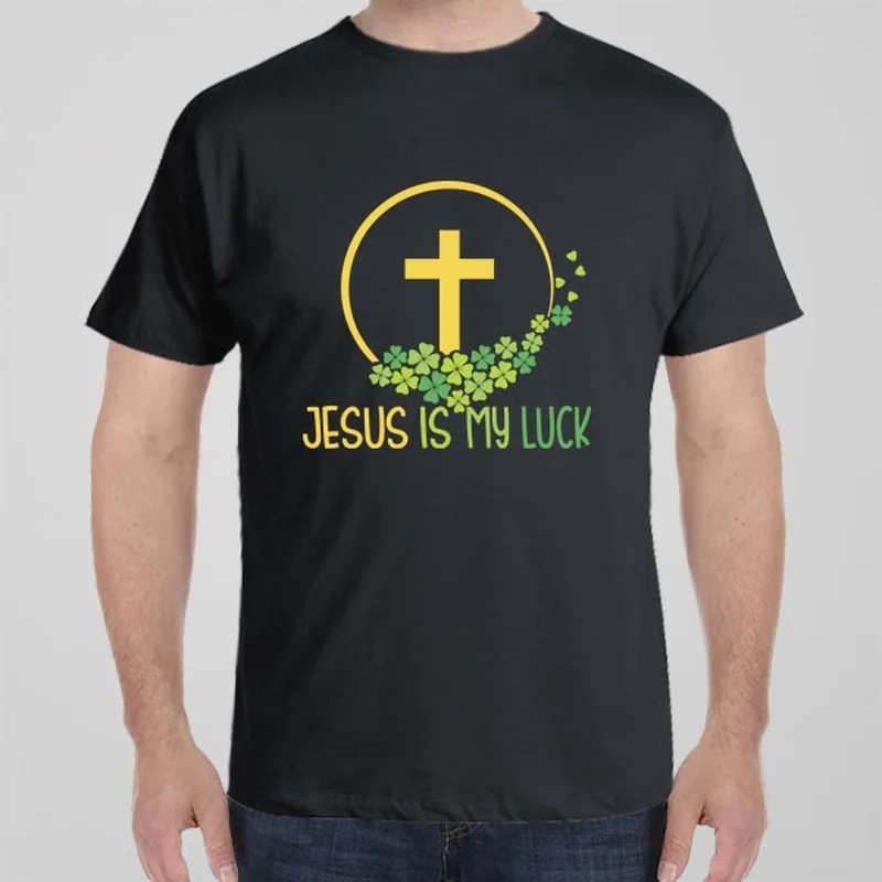 White-collar T-shirts sharp -Jesus is my luck T-shirt