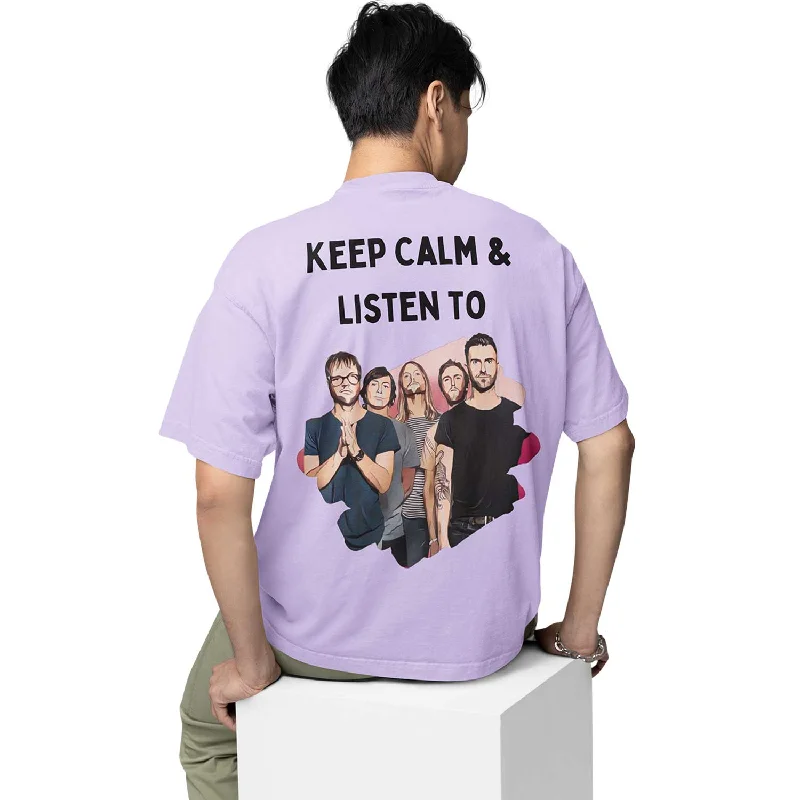 Logo T-shirts branded -Maroon 5 Oversized T shirt - Keep Calm And Listen To M5