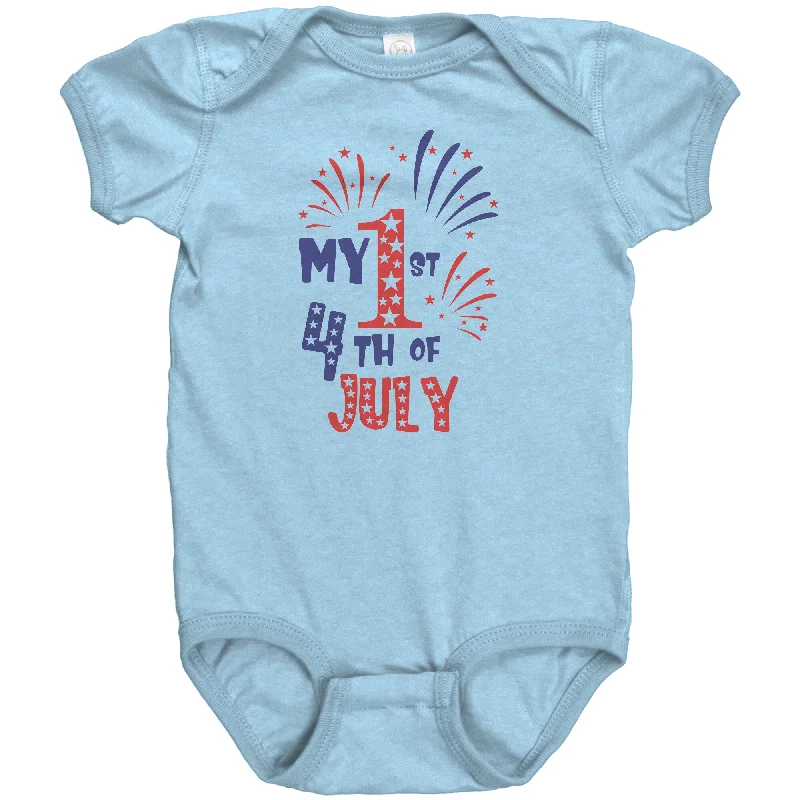 Casual graphic T-shirts chill -MY FIRST 4th of JULY Baby's First Snap One Piece Bodysuit