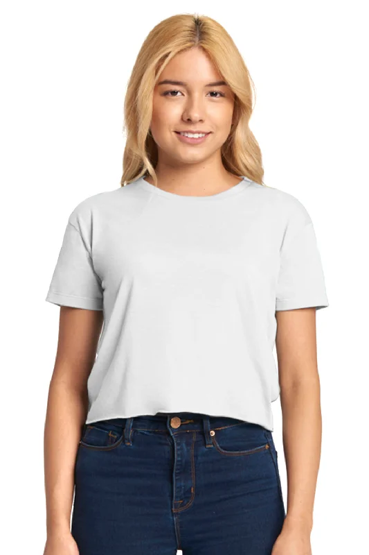 Pizza T-shirts cheesy -Next Level Womens Festival Cali Crop Short Sleeve Crewneck T-Shirt - White