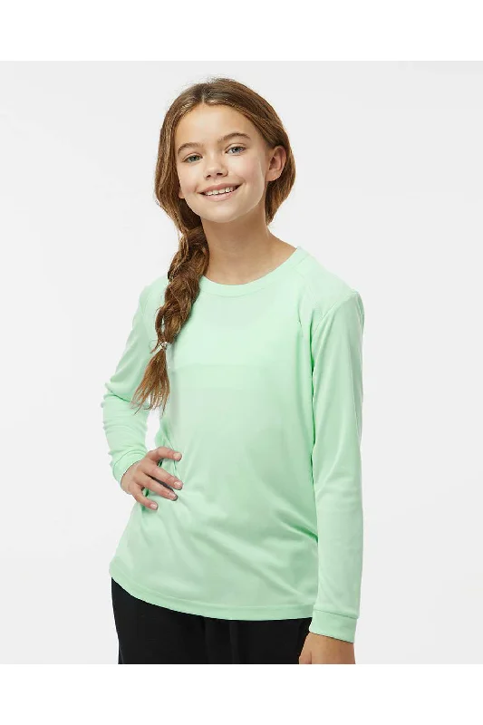 Funny T-shirts for kids -Paragon Youth Islander Performance Moisture Wicking Long Sleeve Crewneck T-Shirt - Mint Green