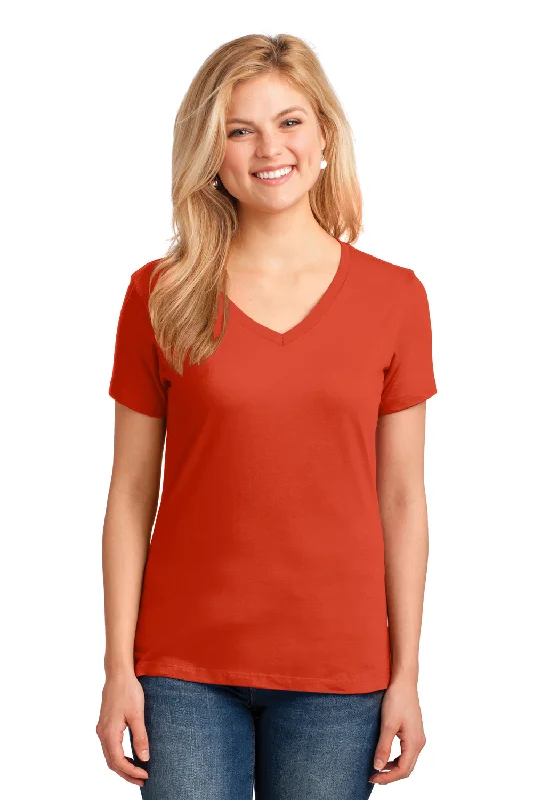 Ombre T-shirts trendy -Port & Company Womens Core Short Sleeve V-Neck T-Shirt - Orange