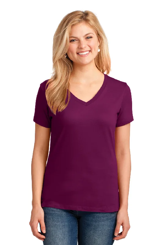 Everyday T-shirts simple -Port & Company Womens Core Short Sleeve V-Neck T-Shirt - Raspberry Purple