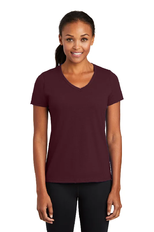 Club T-shirts unity -Port & Company Womens Dry Zone Performance Moisture Wicking Short Sleeve V-Neck T-Shirt - Athletic Maroon