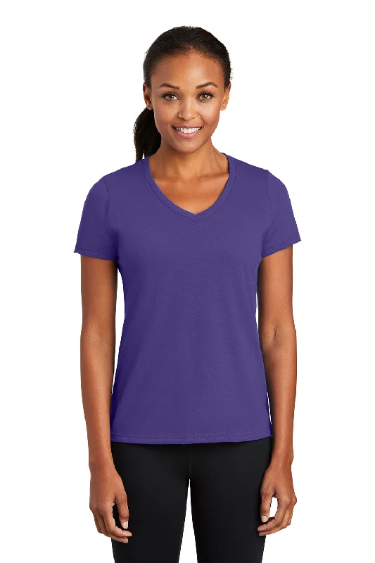 Modern T-shirts fresh -Port & Company Womens Dry Zone Performance Moisture Wicking Short Sleeve V-Neck T-Shirt - Purple