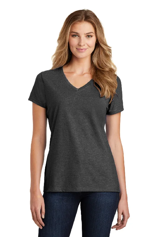 Skateboard T-shirts grind -Port & Company Womens Fan Favorite Short Sleeve V-Neck T-Shirt - Heather Black