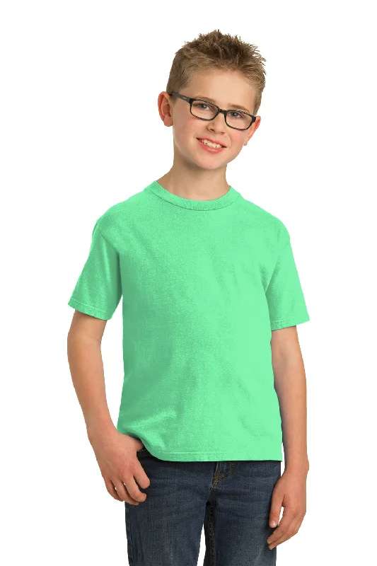 Classic graphic T-shirts time -Port & Company Youth Beach Wash Short Sleeve Crewneck T-Shirt - Jadeite Green