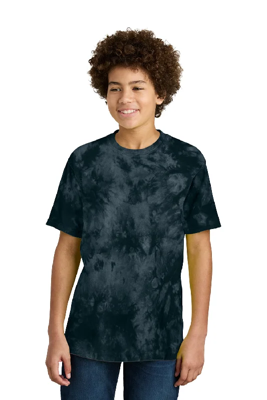 Desert graphic T-shirts dune -Port & Company Youth Crystal Tie-Dye Short Sleeve Crewneck T-Shirt - Black