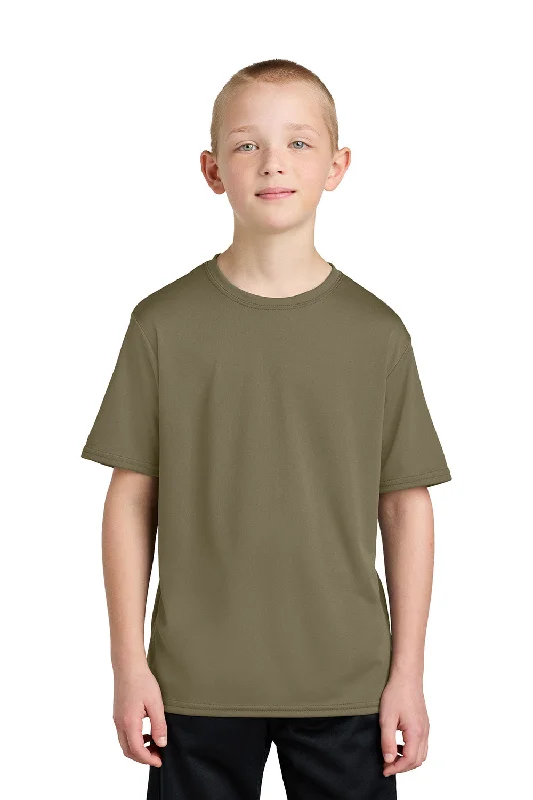 Festival graphic T-shirts party -Port & Company Youth Dry Zone Performance Moisture Wicking Short Sleeve Crewneck T-Shirt - Coyote Brown