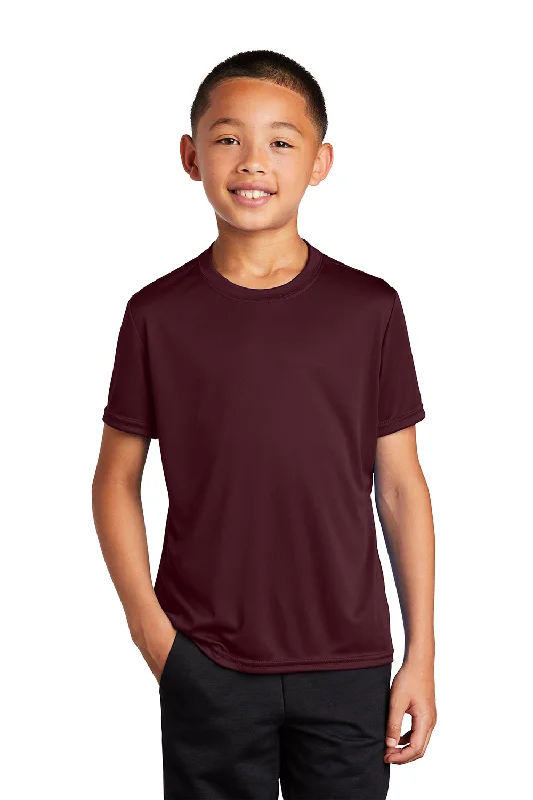 Sunset T-shirts glow -Port & Company Youth Dry Zone Performance Moisture Wicking Short Sleeve Crewneck T-Shirt - Athletic Maroon