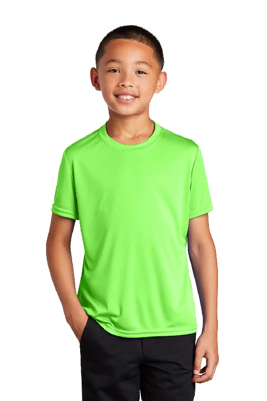 Blue T-shirts versatile -Port & Company Youth Dry Zone Performance Moisture Wicking Short Sleeve Crewneck T-Shirt - Neon Green