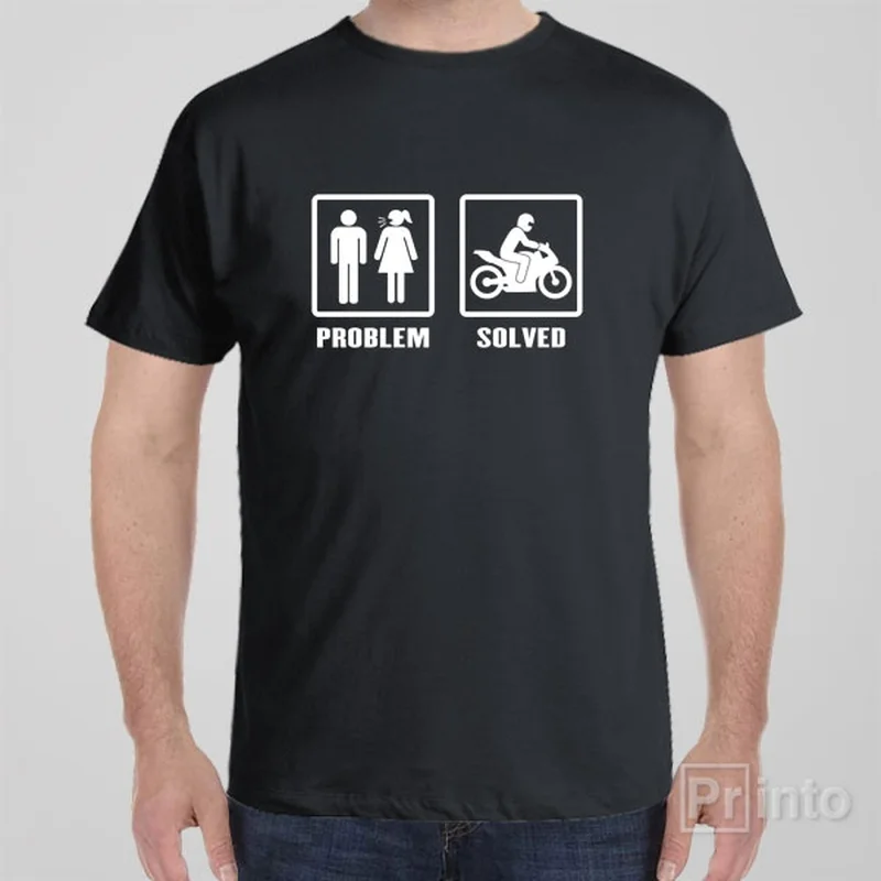 Unique graphic T-shirts you -Problem - Solved (Motorbike) - T-shirt