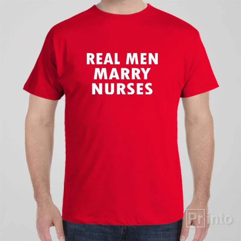 Skier T-shirts glide -Real men marry nurses - T-shirt