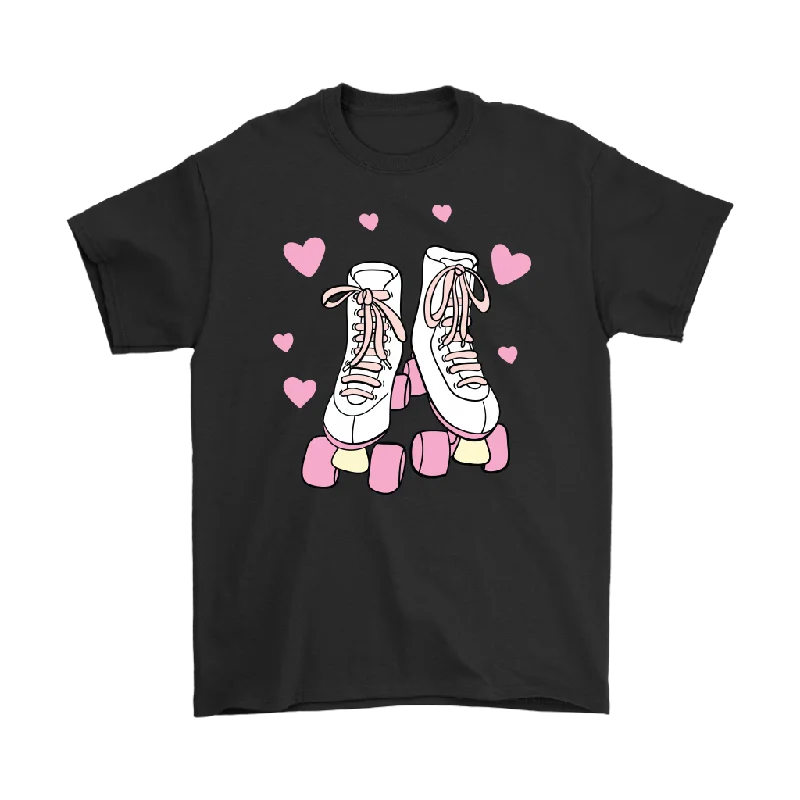 Nature graphic T-shirts wild -Retro White and Pink ROLLER SKATES Unisex T-Shirt