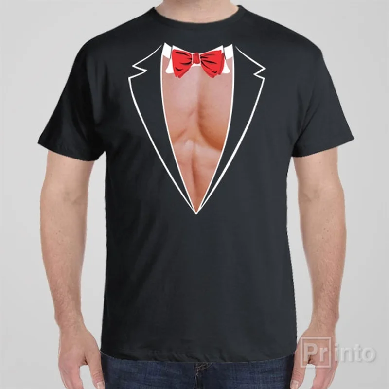 Pop T-shirts catchy -Sexy tuxedo T-shirt