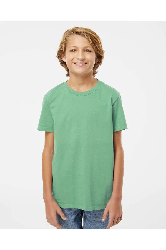 Ocean graphic T-shirts wave -SoftShirts Youth Organic Short Sleeve Crewneck T-Shirt - Pine Green