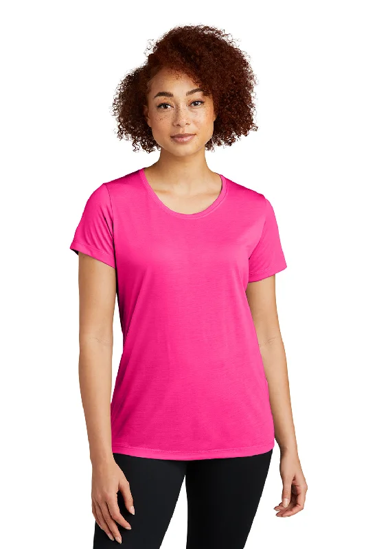 Holiday graphic T-shirts joy -Sport-Tek Womens Competitor Moisture Wicking Short Sleeve Scoop Neck T-Shirt - Neon Pink