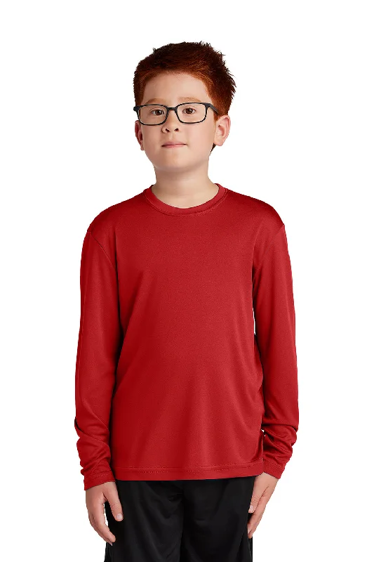 Water T-shirts fluid -Sport-Tek Youth Competitor Moisture Wicking Long Sleeve Crewneck T-Shirt - Deep Red