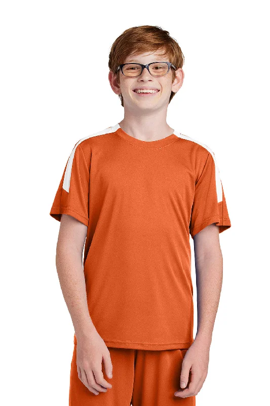 Superhero T-shirts power -Sport-Tek Youth Moisture Wicking Competitor United Short Sleeve Crewneck T-Shirt - Deep Orange/White - COMING SOON