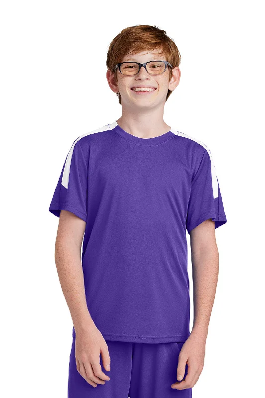 Artist T-shirts creative -Sport-Tek Youth Moisture Wicking Competitor United Short Sleeve Crewneck T-Shirt - Purple/White - COMING SOON