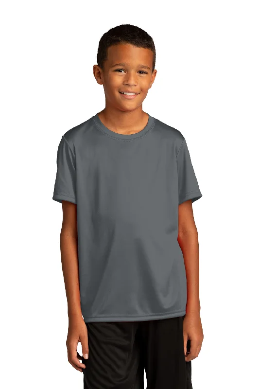 Water T-shirts clear -Sport-Tek Youth Re-Compete Moisture Wicking Short Sleeve Crewneck T-Shirt - Iron Grey