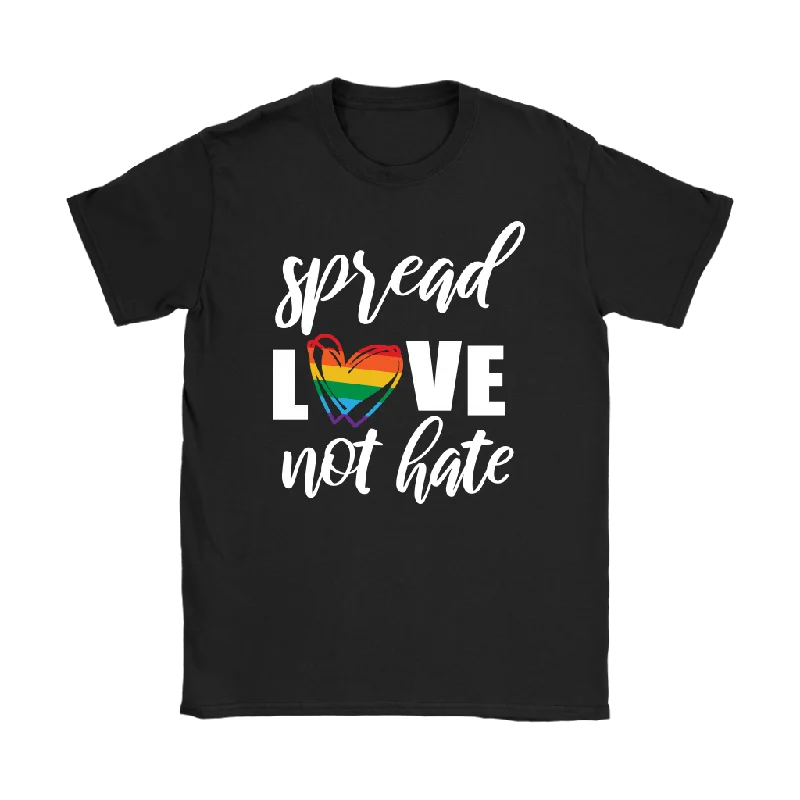 Hockey graphic T-shirts puck -SPREAD LOVE NOT HATE Women's T-Shirt