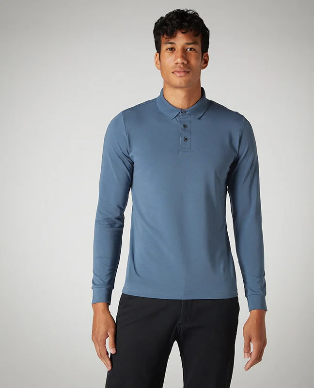 Cotton T-shirts comfortable -Tapered Fit Cotton-Stretch Polo Shirt