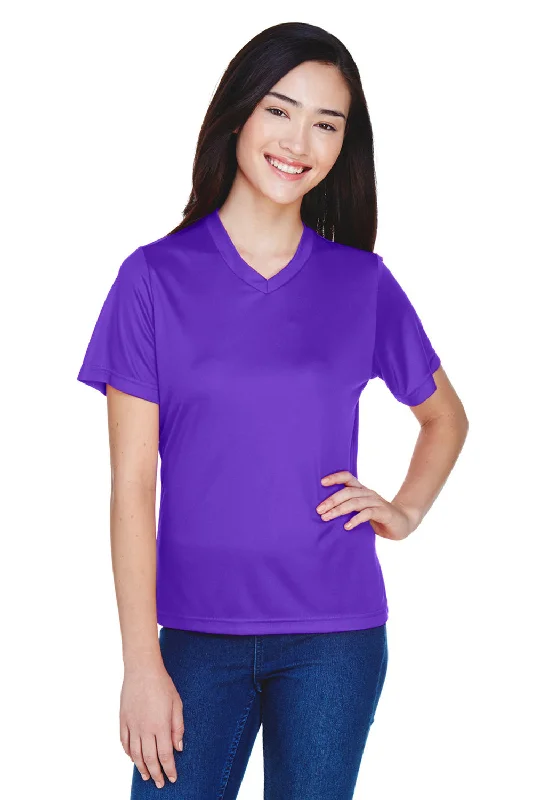 Cake T-shirts sweet -Team 365 Womens Zone Performance Moisture Wicking Short Sleeve V-Neck T-Shirt - Purple