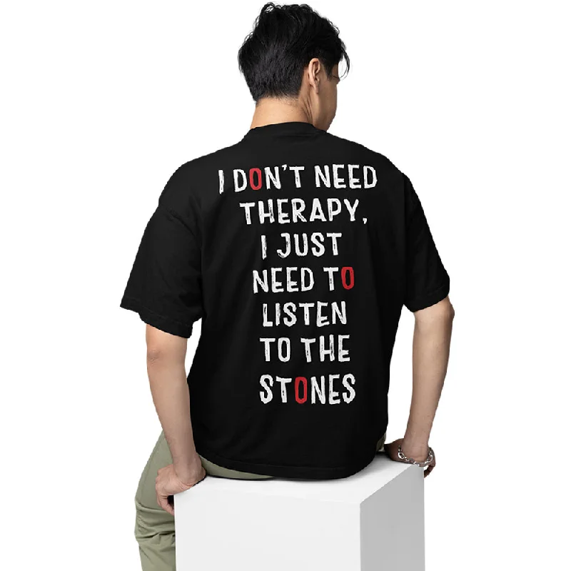 Street art T-shirts wall -The Rolling Stones Oversized T shirt - I Don't Need Therapy