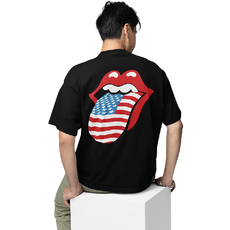 Diver T-shirts dive -The Rolling Stones Oversized T shirt - Patriotic Lips