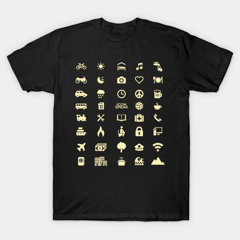 Trendy graphic T-shirts hot -Travel icons T-shirt